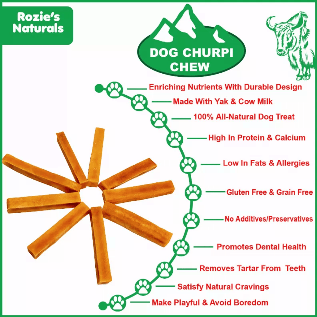 Natural Himalayan Yak Cheese Dog Chew Treats - Grain-Free &